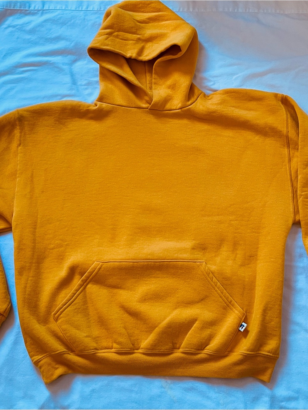 Russell Athletic Vintage Men’s Yellow Mustard Hoodie Sweatshirt